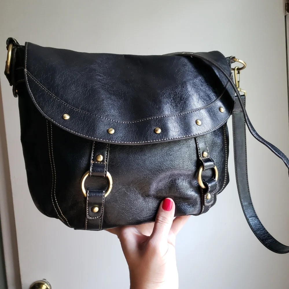 NWOT nine west leather extra large duffle purse - Picture 9 of 16